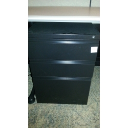 Meridian Legal 3 Drawer Pedestal Black Box Box File Grade A